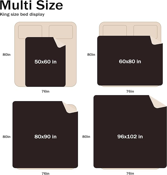 Catalonia Waterproof Bed Blanket, Washable Reversible Furniture Protector | Brown/Taupe Double-Sided Fleece, Leakproof Protection for Bed, Sofa and Couch, Resists Spills, Stains and Everyday Messes - Image 7