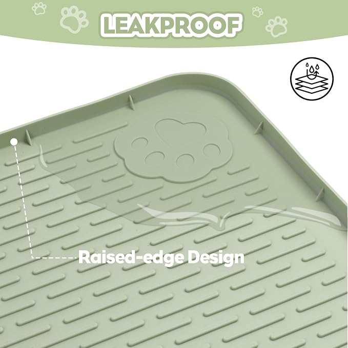 Silicone Cat Litter Mat for Litter Box 40”x28” Large Cat Mat, Green | Waterproof, Non-Slip, Leak-Proof Rug Mat with Lip, Easy to Clean, Extra Large Litter Catcher Mat for Floor - Image 7