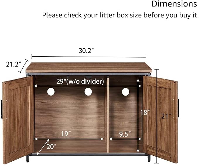 unipaws Top Opening Cat Litter Box Enclosure Furniture, Flip Top Design | XL Extra Large Cat Box, Friendly to Elderly People, High Jumbo Automatic Litter Box Cover Hidden for Large Cat - Image 7