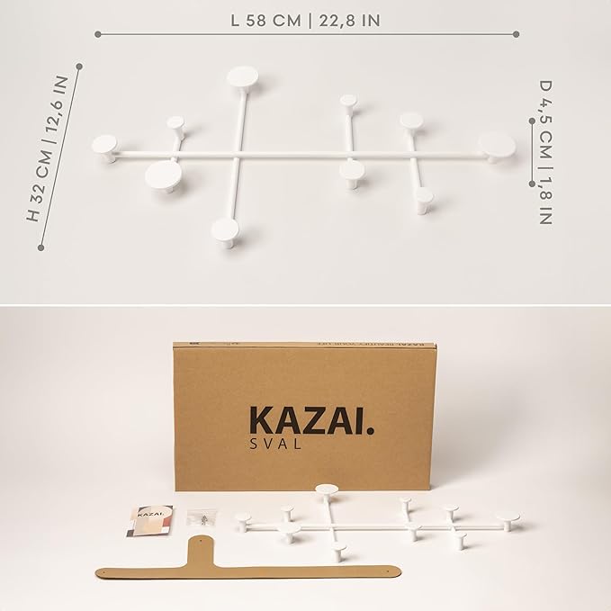 Kazai. 'Sval' Wall Wardrobe | Minimalist Coat Hook Design from Berlin | Modern Metal Wall-Mounted Coat Rack/Hooks | White - Image 6