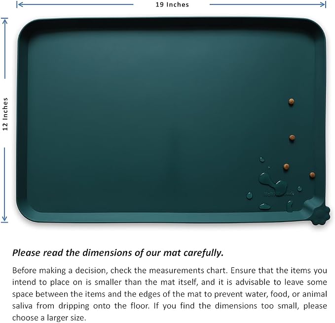 Hoki Found Silicone Pet Food Mats Tray - High-Lips Pet Dog Cat Bowl Mats - Dog Pet Cat Feeding Mat - Waterproof Dog Cat Food Mats -Pet Water Mats for Floors - Dark Cedar - Image 5