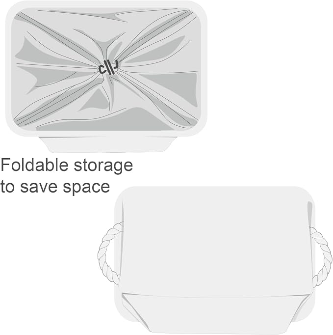TheWarmHome Storage Basket for Gifts Empty - X Large - 3 Pack 17.7L×13.8W×9.8H in Collapsible Storage Bin for Shelves, Toy Box Storage for Gifts Book Laundry (White) - Image 7