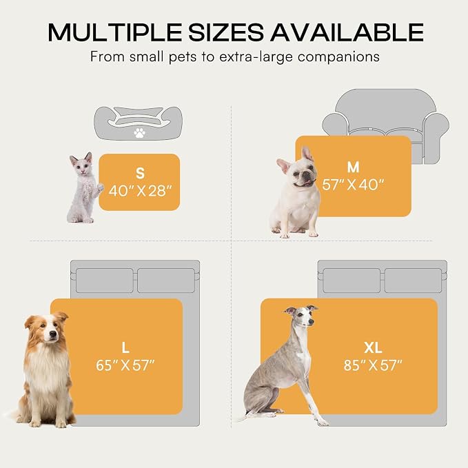 Luciphia Waterproof Dog Blanket, Reversible Fleece & Sherpa, Couch Cover | Soft plush fluffy, washable, puppy, cat, dog bed, crate, car seat, sofa, throw, furniture protector,Gray,Medium(57" x 40") - Image 8
