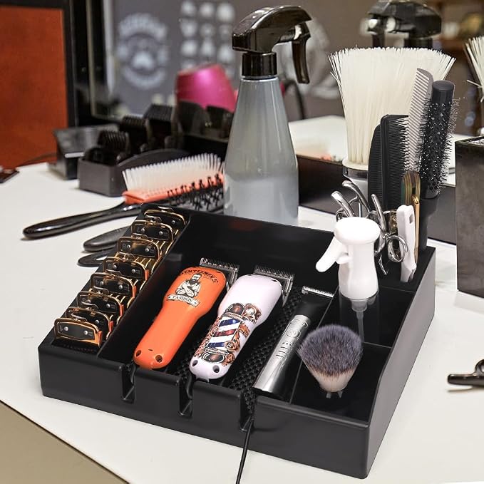 Barber Clippers Tray Station Hair Trimmer Holder Multifunctional Razors Case Stylist Hairdressing Combs Clips Scissors Holder(12.87" X 8.9") - Image 9