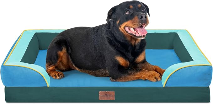 Comfort Expression Orthopedic Dog Bed for Extra Large Dogs with Bolster | Waterproof Dog Couch Bed with Washable Cover & Non-Slip Bottom, Supportive Egg Crate Foam XL Pet Bed, 45x35 Inch - Image 9
