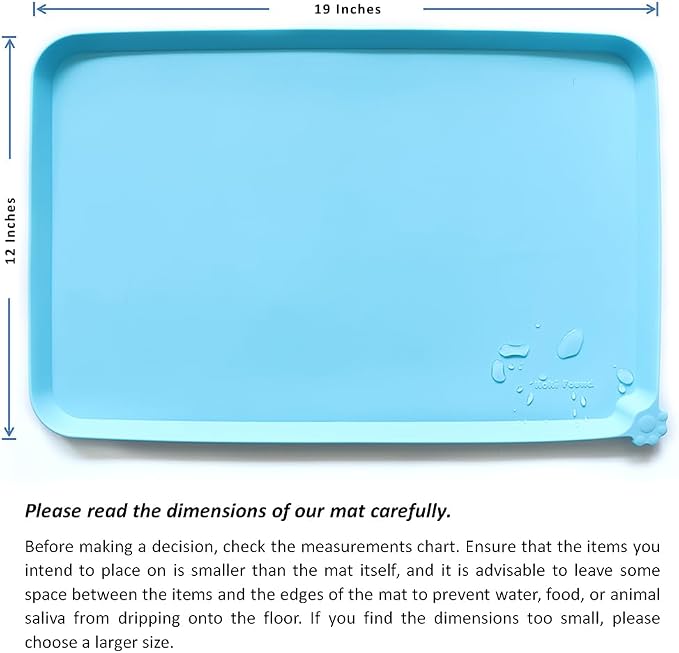 Hoki Found - Waterproof Pet Feeding Mats with High Lips, Multiple Size and Colors -A - Image 5
