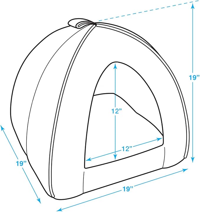 Best Pet Supplies Cat Bed for Indoor Cat, Domed Tent House with Removable Pillow, Covered Cat Cave for Small Dog, Puppies and All Breeds of Cats - Gray Lattice, 19 x 19 x H:19" - Image 5