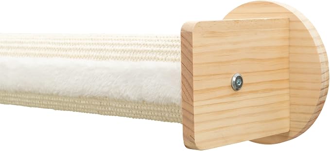 Trixie Cat Wall Furniture Set 5 - Cat Wall Corner Scratcher, Climbing Shelves - 2 Sisal Rope Scratching Posts - Elevated Shelf - Natural/White - Image 5