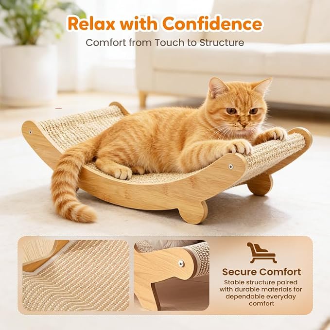 2026 New Cat Recliner Scraper Board, Large 2 in 1 Cat Recliner Scratch Board, Durable Cat Scratching Pad Cat Scratcher Bed Cardboard Cat Scratchers for Indoor Cats (E) - Image 6