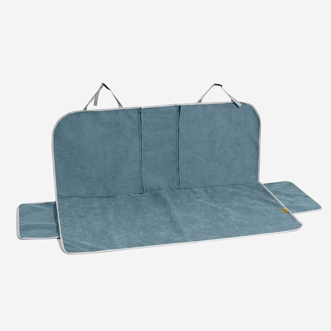 FUNNY FUZZY Dog Car Seat Cover for Back Seat, Back Seat Pet Cover for Dogs Waterproof, Scratchproof Dog Backseat Cover, Non-Slip Bench Car Seat Protector, Universal Fit Most Cars, SUVs, Trucks, Blue - Image 9