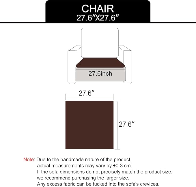 U-NICE HOME Fuzzy Chair Cover Arm Covers, Dark Grey, 27.6''x27.6'' | Non-Slip, Washable, Couch cover for dog, Pet friendly, Furniture Protector - Image 8