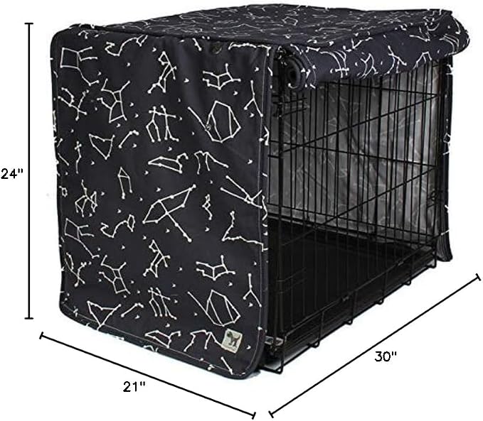Molly Mutt Rocketman Dog Crate Cover, 100% Cotton Canvas Cover with 2 Roll-Up Panels, Ideal for Dog or Cat Crate, Durable, Washable, and Free of Harmful Chemicals, 30" x 21" x 24" - Image 8