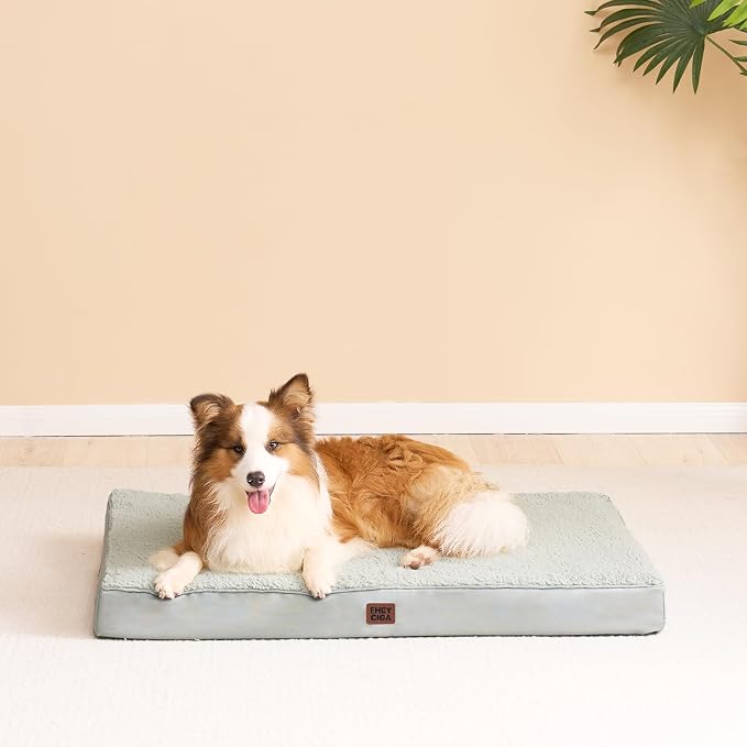 EHEYCIGA Orthopedic Dog Bed Extra Large with Removable Washable Cover, 41IN | Egg Crate Foam Support, Durable Oxford fabric, Non-Slip Bottom, Machine Washable, Soft Waterproof Plush Pet Bed Mat For Crate - Image 9
