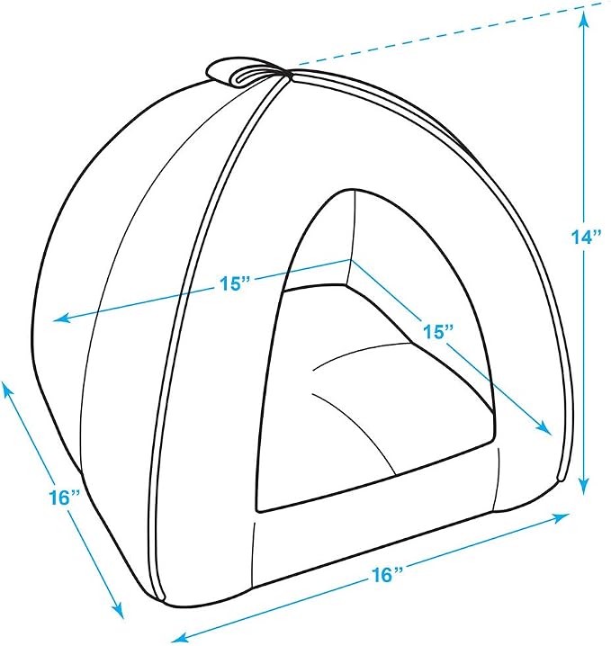 Best Pet Supplies Cat Bed for Indoor Cat, Domed Tent House with Removable Pillow, Covered Cat Cave for Small Dog, Puppies and All Breeds of Cats - Brown Linen, 16 x 16 x H:14" - Image 3