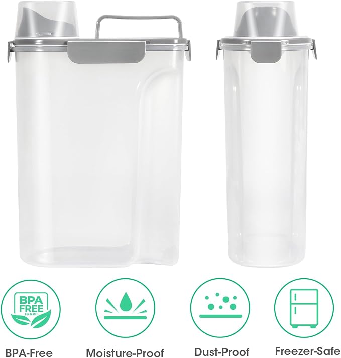 TBMax Dog Cat Food Storage Container 5 to 7 lbs, Airtight Pet Food Dispenser with Easy-Pouring Spout & Measuring Cup, Portable Kibble Container for Travel Dog Food Storage - Image 6