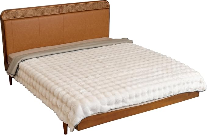 Waterproof Dog Bed Cover, Dog Pad Soft Plush Pet Blanket with Anti-Slip Back for Bed Couch Sofa, Furniture Protector for Small, Medium and Large Dogs and Cats (White-Bubble, 82"x82") - Image 7