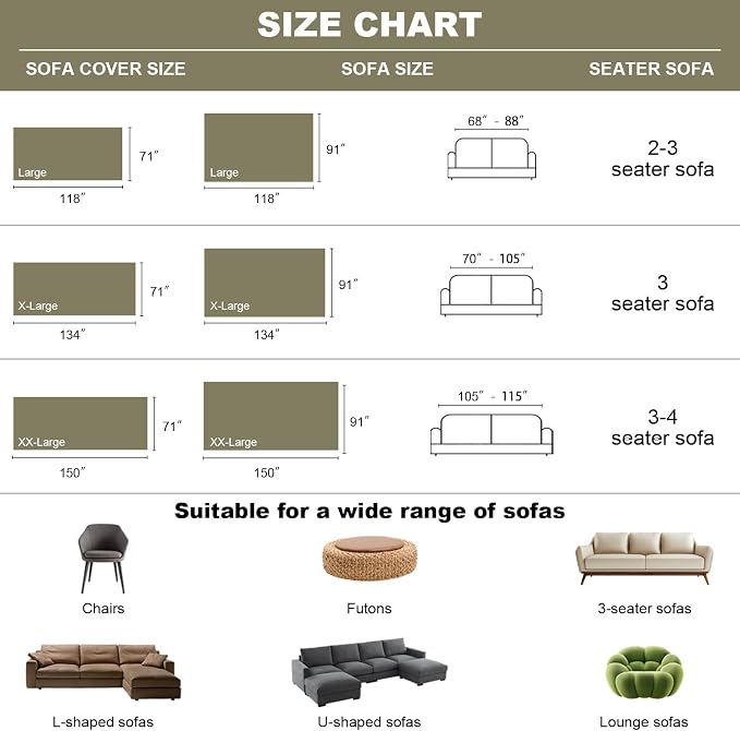 ROOMLIFE Green Sofa Cover, Vintage Boho Couch Cover for 3 Cushion Sofa, Non Slip Soft Chenille Sofa Slipcovers for Dog, Washable Furniture Sofa Protector Cover with Tassel for Living Room, 71''X150” - Image 9