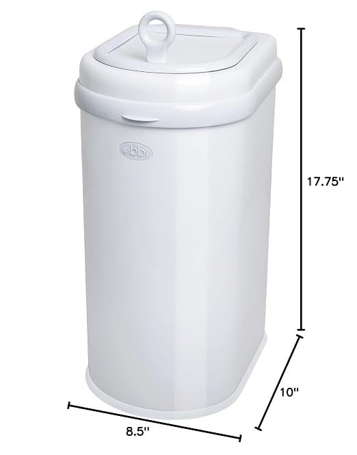 Ubbi Pet Waste Pail, White | Odor-Locking Cat Litter Disposal System, Stainless Steel Pet Waste Can with Safety Lock & Scoop, No Special Bags Required - Image 12