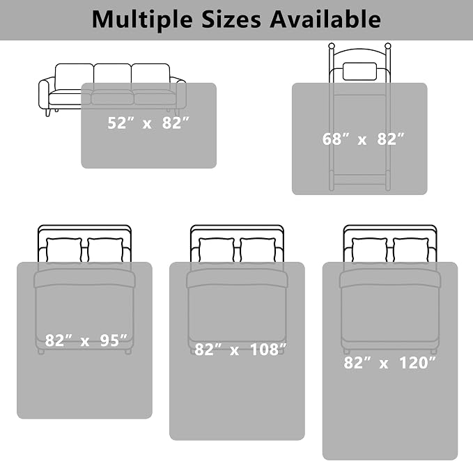 Waterproof Blanket for Dogs - Reversible Furniture Protector | TPU Leak-Proof Liner, Soft Velvet & Flannel Pet Throw, Machine Washable, For Couch and Bed, 52" x 82", Darkgrey/Lightgrey - Image 7