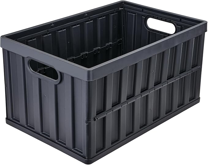 VEVOR 65L Collapsible Storage Bins with Lids 3 Packs, Stackable Utility Crates with Handles, Large Folding Containers for Organizing Tools, Books, Food, Drinks, Camping&Transport - Image 12