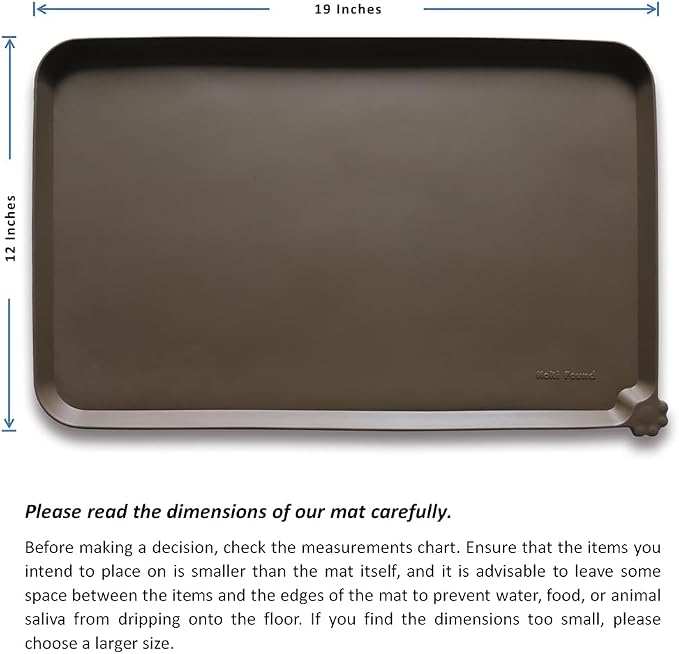 Hoki Found Silicone Pet Food Mats Tray - Non Slip Pet Dog Cat Bowl Mats Placemat - Dog Pet Cat Feeding Mat - Waterproof Dog Cat Food Mats -Pet Water Mats for Carpet - Coffee - Image 5