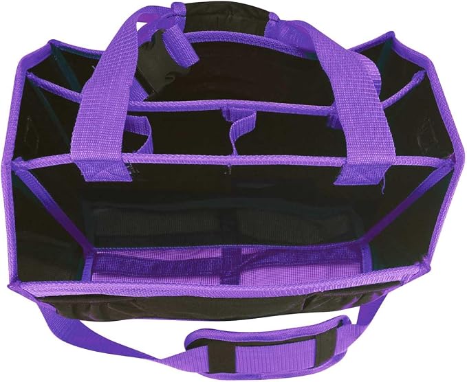 Country Pride Nylon Grooming Tote for Horses, Durable Mesh Bottom, Large Interior Compartments for Sprays and Bottles, Exterior Elastic Pockets, Detachable Padded Shoulder Strap,14"x12"x9" (Black) - Image 6