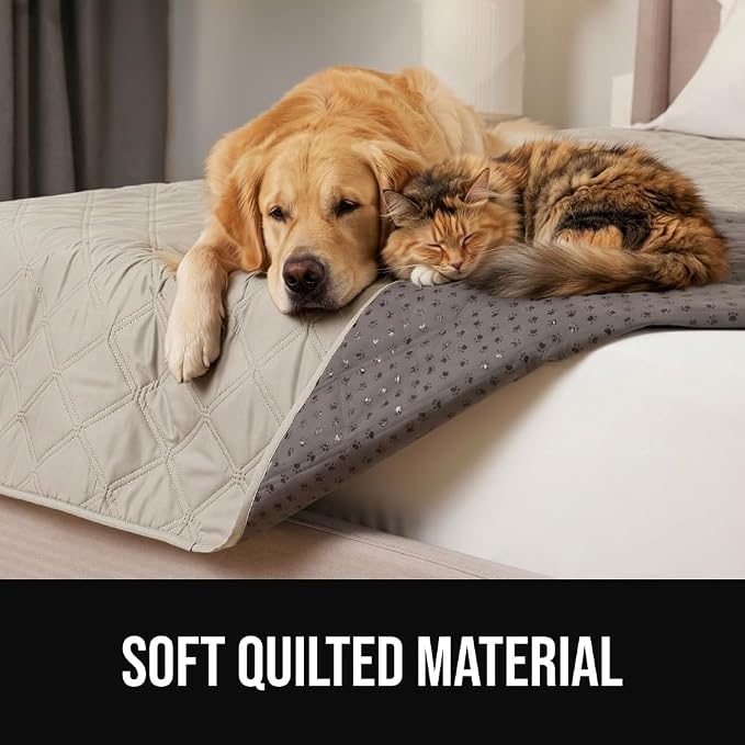 GORILLA GRIP® Waterproof Dog Blanket 102x82 Leakproof Couch Cover for Dogs, Silicone Grip Backing, Protects Sofa, Sectional, Bed, Crate, Car & RV, Tear-Resistant Washable Pet Blanket Light Taupe - Image 9