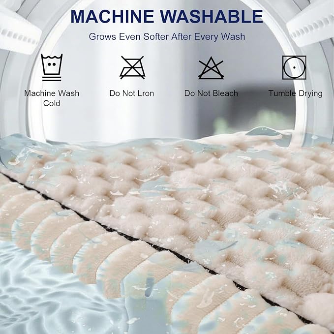 STACYPIK Waterproof Cream White Couch Covers for Dogs, Non Slip Pets-Scratch Resistant Sofa Covers, Fluffy Coral Soft Cushion Protector for 3 Cushion Couch, Washable Pet Friendly Bed Mats-27.6x70.9IN - Image 8