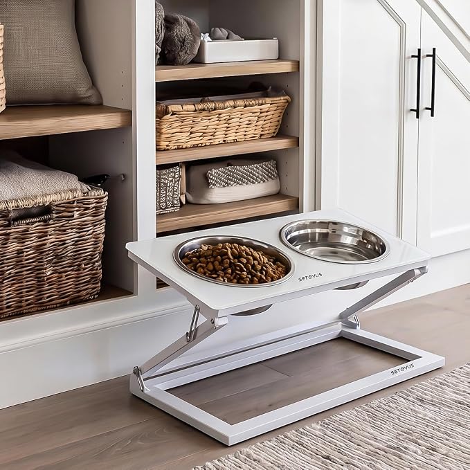Elevated Dog Bowl, Adjustable Height and Tilt Angle Dog Bowl Stand | Precisely Adjust Height And Tilt Angle, Easy To Clean, Equipped With 2 Stainless Steel Food Bowls, Sturdy And Durable. - Image 8