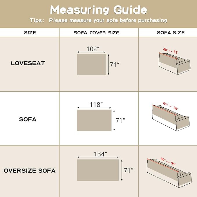 MEETSKY Chenille Couch Cover for 3 Cushion Couch Sofa Pet Friendly,Khaki White Plaid Sofa Slipcover for Dog Cat Pet,Sectional Sofa Protector Couch Slipcover Easy Install, 91" x 134", Khaki Geometry - Image 7