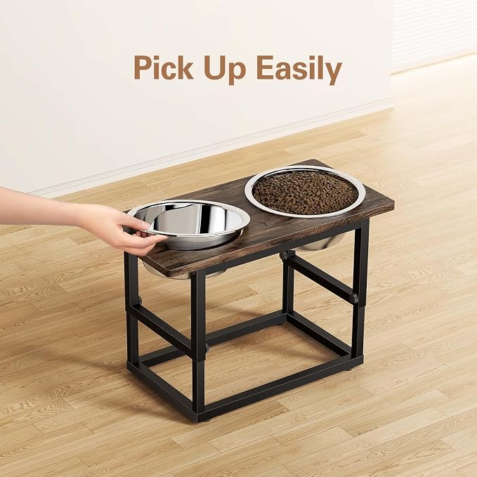 Zarler Elevated Dog Bowls for X-Large and Large Breed, 5 Adjustable Heights from 8.2'' - 17.3'', 2 Stainless Steel Bowls, 8.2'',11.8'',13.7'',15.7'',17.3'' Raised Dogs Bowls Stand - Image 6