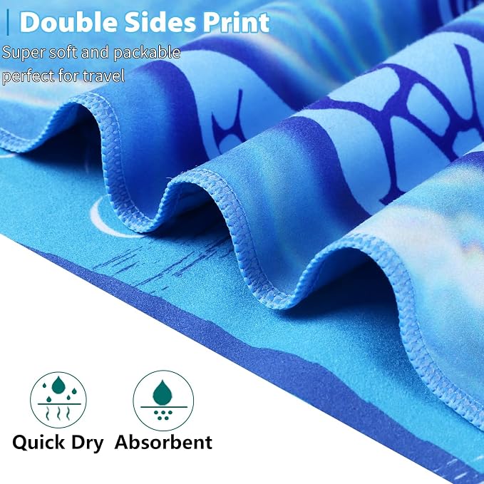 TwoYek Microfiber Beach Towel Extra Large 71x32 Turtle Floral 2 Pack | Thin & Lightweight, Sand Free, Super Absorbent & Quick Dry, Oversized Towels for Beach Bath Pool Swim Travel Essentials Gift - Image 7