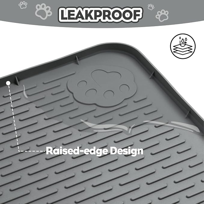 Silicone Cat Litter Mat for Litter Box 34”x22” Large Cat Mat, Dark Grey | Waterproof, Non-Slip, Leak-Proof Rug Mat with Lip, Easy to Clean, Extra Large Litter Catcher Mat for Floor - Image 7