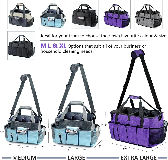 XL Professional Cleaning Caddy for Cleaning Suppliers, 17" Wearable Cleaing Bag for Housekeepers, Cleaning Organizer, Detailing Bag - Image 7