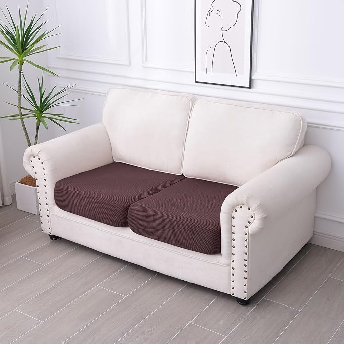 hyha Waterproof Couch Cushion Covers for Pets, Non Slip Sofa Seat Cover | Stretch Jacquard Fabric, Elastic Bottom, Non Slip Fit, Waterproof Protection, Pet Hair Protection (2 Pieces) - Image 7