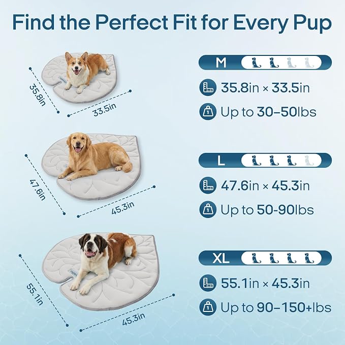 Dog Cooling Mat Washable Pet Cooling Mat, Self Cooling Mat for Dogs Large | 35" x 33", Thick Portable Foldable Cooling Pad for Indoor Outdoor, Crate, Travel, Camping and Beach - Image 8