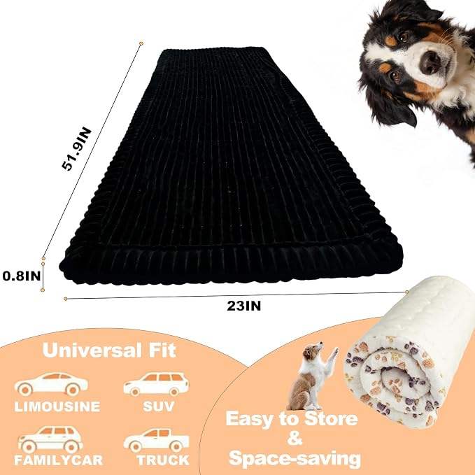 Non-Slip Dog Car Seat Cover for Back Seat, Washable Dog Bed for Car | Black Flannel Pet Bed Mat, Waterproof Bottom, Seat Protector for Cars, Fits Backseat Extenders&Hard Bottom Dog Car Seat Cover - Image 6