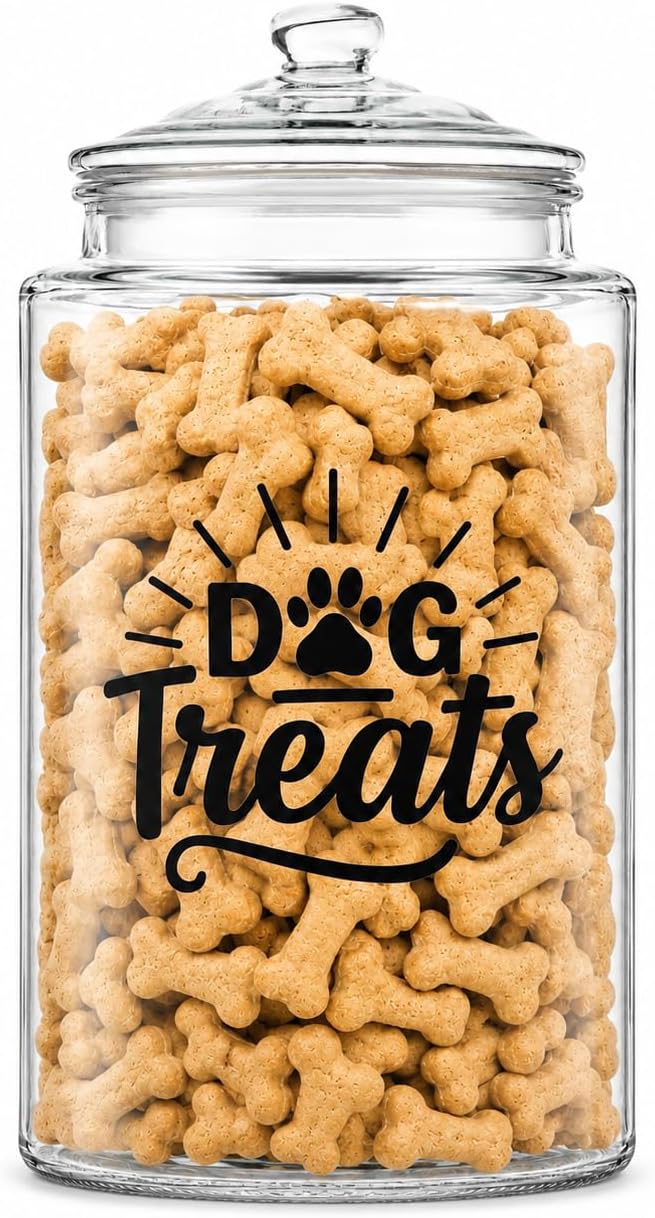kitchentoolz 2-Gallon Dog Treat Container Airtight – Large Glass Jar for Countertop, Stylish Dog Treats Container & Dog Cookie Jar, Perfect Dachshund Accessories & Dog Treat Storage - Image 8