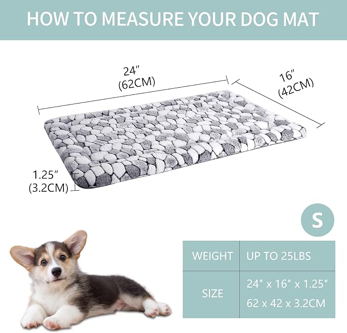 VANKEAN Dog Crate Pad Bed Mat Reversible (Cool & Warm), Sleeping Mat Dog Bed for Crate for Small Dogs and Cats, Machine Washable Crate Beds, Grey - Image 3