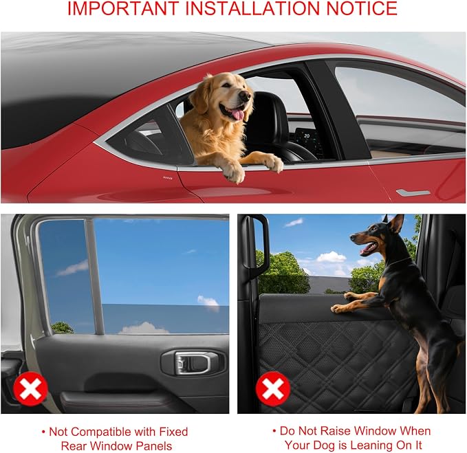 Surfcabin Dog Car Door Protector: 20% Larger Design for Sedans & Small SUVs | Thickened PU Material Waterproof Fabric, 2 Packs Full Door Panel Covers, Protects Doors from Dog Scratching - Image 7