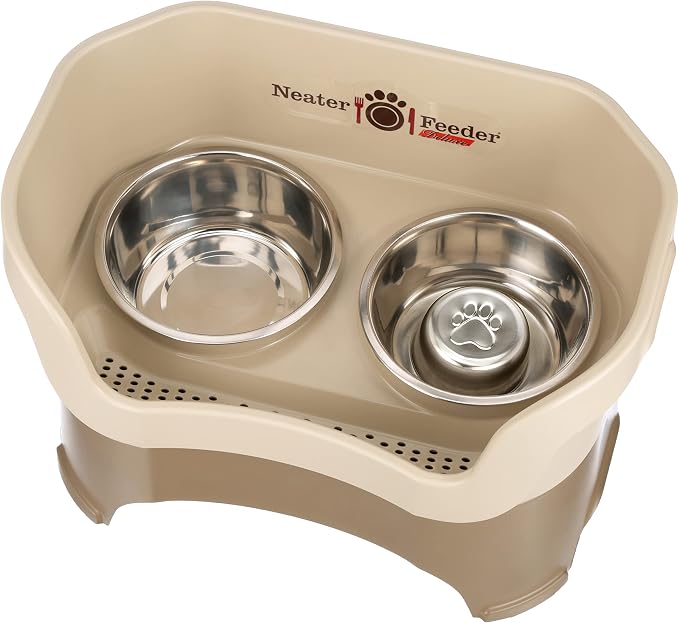 Neater Feeder Deluxe Mess Proof Dog Bowls Elevated for Large Breeds – Made in USA – No Spill Raised Slow Feeder Elevated Dog Bowl Stand, Stainless Steel Food and Water Bowl Set, Cappuccino - Image 9