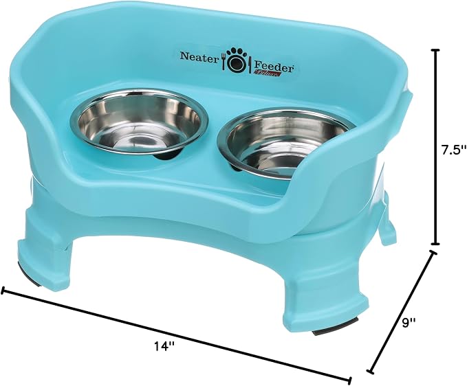 Neater Feeder Deluxe Mess-Proof Elevated Cat Bowls, 2 Height Adjustable (6” & 7.5”) No-Spill Raised Cat Bowl Stand, Whisker Friendly Stainless Steel Dishes for Indoor Cats, Made in USA, Aquamarine - Image 10