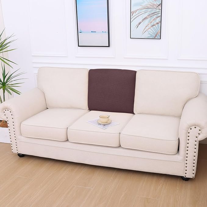 hyha Waterproof Couch Cushion Covers for Pets, Non Slip Sofa Seat Cover | Stretch Jacquard Fabric, Elastic Bottom, Non Slip Fit, Waterproof Protection, Pet Hair Protection (1 Piece for Backrest L) - Image 7
