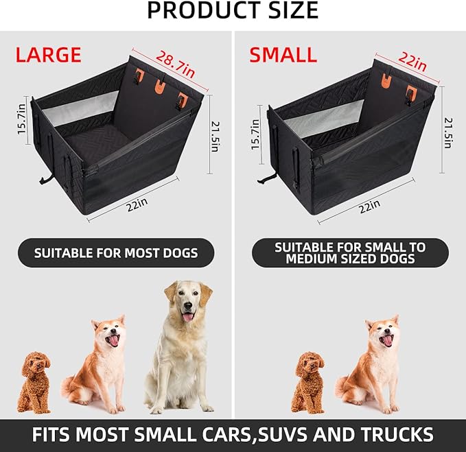 TKYZ Medium Dog Car Seat,Back Seat Extender for Dogs,Hard Bottom Seat Cover - Image 6