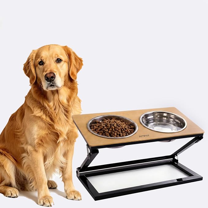 Elevated Dog Bowl, Adjustable Height and Tilt Angle Dog Bowl Stand | Precisely Adjust Height And Tilt Angle, Easy To Clean, Equipped With 2 Stainless Steel Food Bowls, Sturdy And Durable. - Image 8