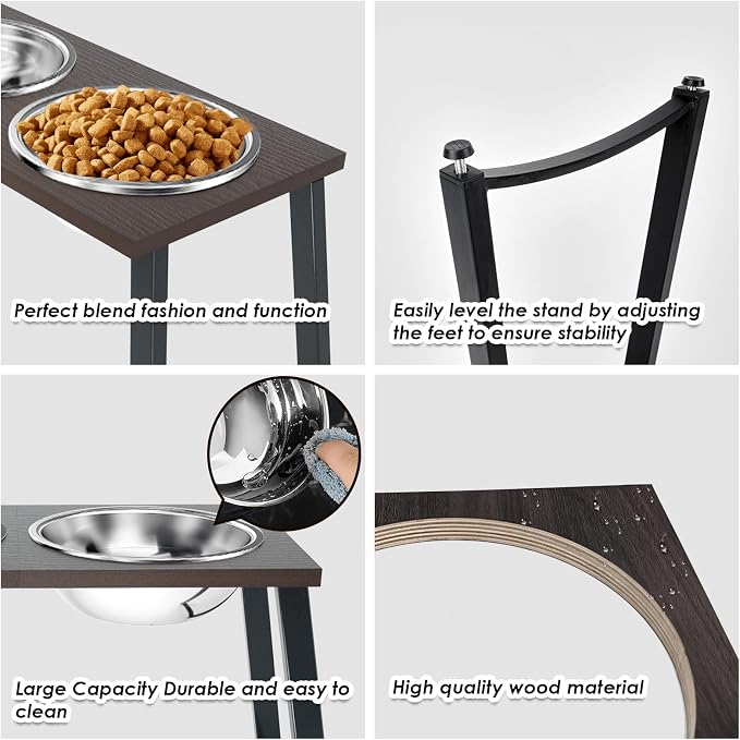 Elevated Dog Bowls for Extra Large Dogs with 2 X-Large Stainless Steel Dog Bowls -3000ML(100oz), 16.5" Tall Raised Dog Bowl Stand, Food & Water Bowls for Large Breed, Extra Large Dogs - Image 6