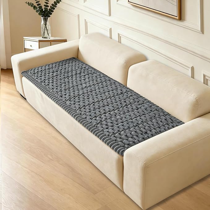 Couch Cover for Dogs Washable,Non Slip Fuzzy Durable Pet Friendly Cozy | Soft Slipcovers for 3 Cushion Sofa Cover,Plush Thick Protector Fits Mat Bed Leather & Fabric Couches (Grey 27.6"x82.7") - Image 8