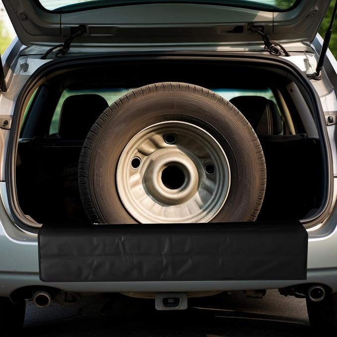 Tinideya Large Rear Bumper Protector for Cars 41 x 25 Inch Bumper Guard Foldable Protective Mat Dog Blanket Cargo Liner Preventing Scratches While Unloading and Loading for SUV Van Truck Vehicle - Image 6