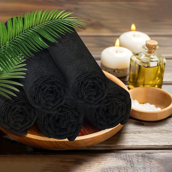 UNIMADE 48 Pack Salon Towels - Highly Absorbent and Quick Drying Hand Towels, Premium Wash Cloths for Bathroom, Gym, Shower, Hotel, and Spa - 16x27 inch (Black) | Quick Drying Premium Wash Cloths for Bathroom, Gym, Shower, Hotel, and Spa - 16x27 inch (... - Image 7