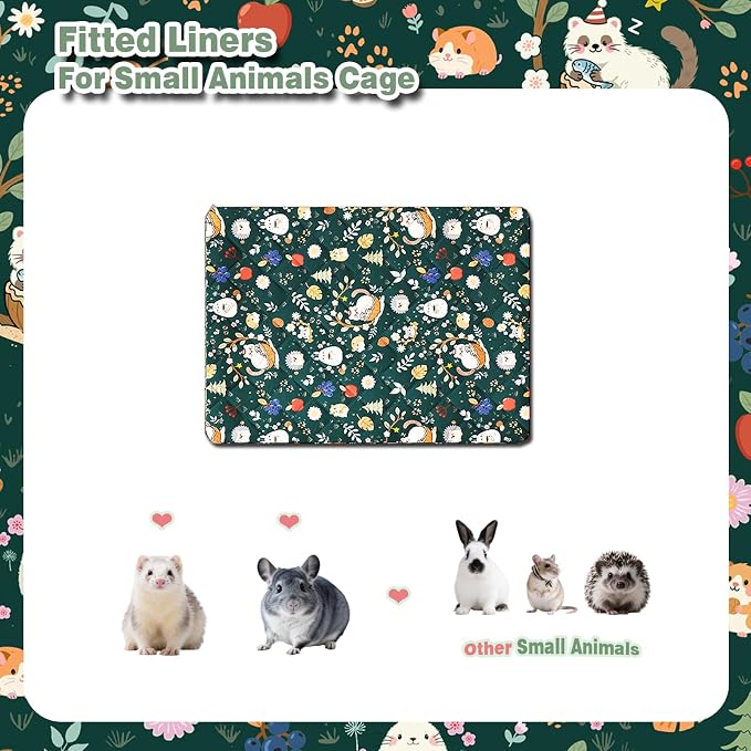 Ferret Cage Liner for Ferret Nation & Critter Nation Cage | Washable Bedding, Leakproof Cage Accessories for Ferrets, Chinchillas, Rats & Other Small Animals (Shelf Liner) - Image 8